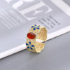 Filigree Inlaid Twist Antique Style Traditional Open Ring