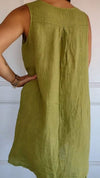 V-neck Sleeveless Cotton and Linen Dress