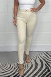Skinny solid color trousers