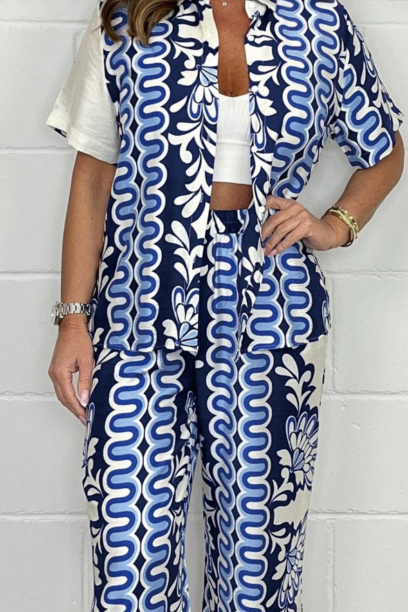 Patterned Shirt And Trouser Co-ord