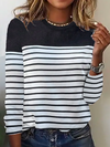 Crew Neck Striped Casual T-Shirt