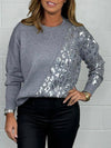 Women's Round Neck Sequined Knitted Top Fashion Trends