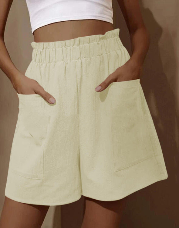 Women's Solid Color Casual Beach Shorts