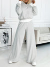 Women's Fashion Solid Color Hoodie and Wide Leg Pants two-piece set