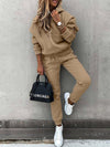 Women's Casual Solid Color Hoodie Hooded Fashion Long-sleeved Pants Suit
