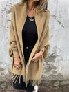 Women's Long Sleeve Casual Tassel Shawl Coat