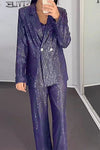 Women's Fashion Sequined Jacket & Pants Two-piece Set