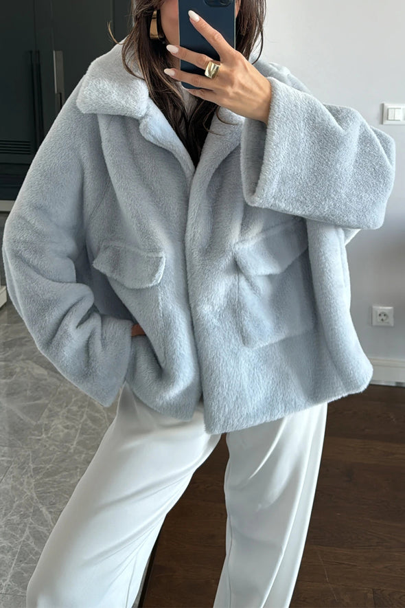 Women's Casual Lapel Single-breasted Faux Fur Winter Coat