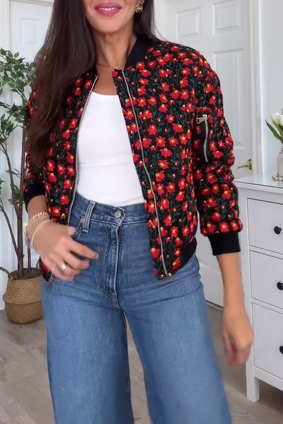 Women's Spring Fashion Daisy Embroidered Jacket