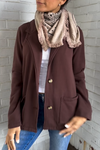 Women's Spring Casual Solid Color Lapel Thin Jacket