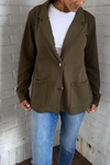 Women's Spring Casual Solid Color Lapel Thin Jacket