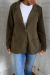 Women's Spring Casual Solid Color Lapel Thin Jacket