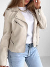 Women's Zipper Casual Leather Jacket