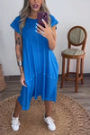 Women's Casual Round Neck Solid Color Loose Dress