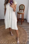 Women's Casual Round Neck Solid Color Loose Dress