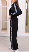 Women's Zipper Hooded Side Button Slit Casual Suit