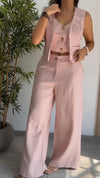 Women's V-neck Casual Vest + Trousers Three-piece Suit