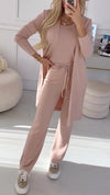 Women's Round Neck Textured Comfortable Casual Three-piece Suit