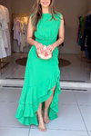 Women's Elegant Ruffled Slit Dress