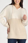 Women's Hooded Knitted Patchwork Casual Top