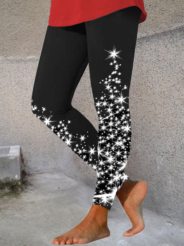 Women's Star Christmas Tree Print Leggings