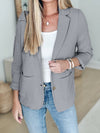 Women's Lapel Button Casual Jacket