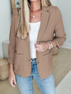 Women's Lapel Button Casual Jacket