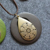 Large Round Wooden Drop Long Necklace