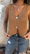 Women's V-neck Button Knitted Vest