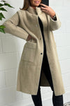 Women's Solid Color High Collar Long Coat Fashion Trends