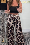 Women's Casual Animal Print Satin Straight Pants Fashion Trends