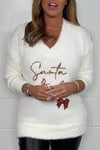 Women's V-neck Long-sleeved Christmas Knitted Sweater Fashion Trends