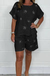 Women's Linen Print Bird Top & Shorts Co-Ord