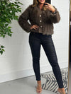 Women's V-neck Button Fur Casual Warm Coat Fashion Trends