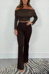 Women's Shiny Top + Slim Pants Two-piece Set Fashion Trends