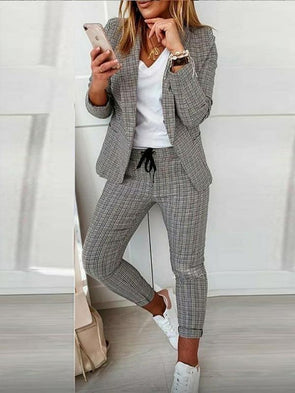 Women's Plaid Casual Suit Suit