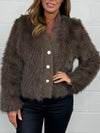 Women's V-neck Button Fur Casual Warm Coat Fashion Trends