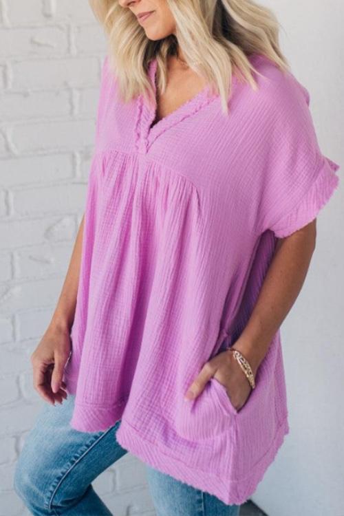 Women's V-neck Casual Tops