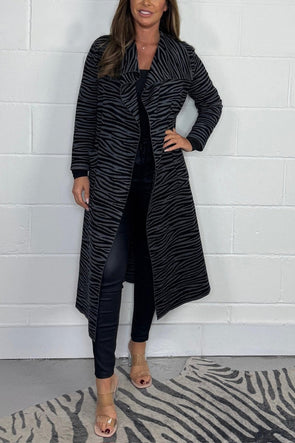 Women's Casual Lapel Zebra Pattern Trousers Coat Fashion Trends