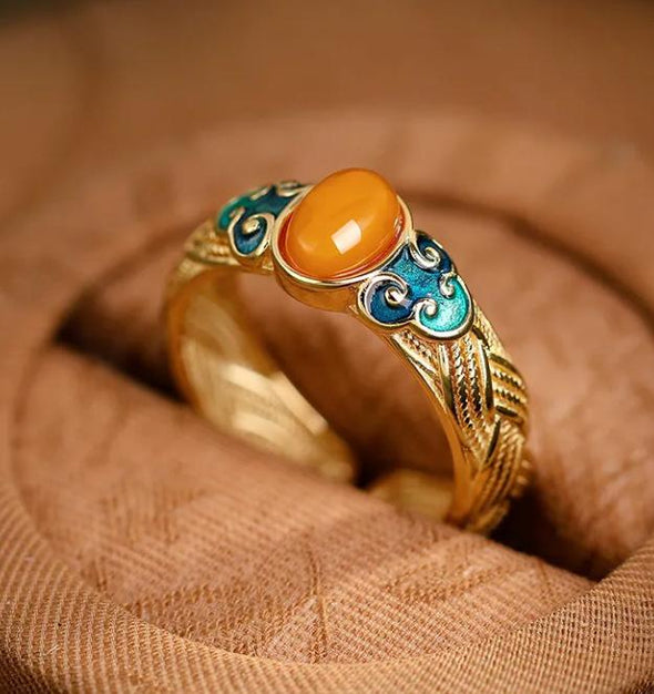 Ancient Gold Palace Style Retro Open Ring