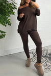 Women's Off Shoulder Knitted Sweater and Leggings Set Fashion Trends