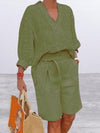 Cotton and Linen Women's Fashion Leisure Suit Loose Two-piece Set