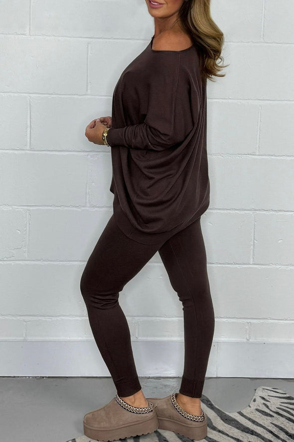 Women's Off Shoulder Knitted Sweater and Leggings Set Fashion Trends