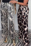 Women's Casual Animal Print Satin Straight Pants Fashion Trends