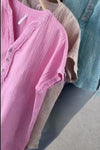 Women's V-neck Button Casual Tops