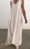 Women's Casual Solid Color V Neck Sleeveless Satin Dress