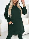 (S-5XL) Plus Size Women's Fashion Solid Color Hoodie and Lined Leggings two-piece set