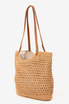 Retro Beach Vacation Bag Hollow Shoulder Bag Versatile Commuting Bag for Women