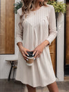 Women's Pitted Long Sleeve Knitted Dress