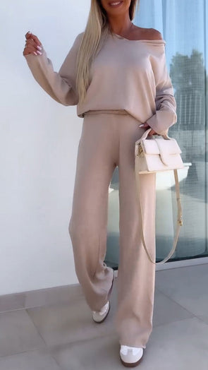 Hooded Casual Long-sleeved Two-piece Set
